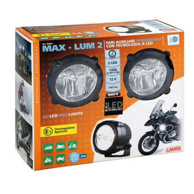 Max-Lum 2, Paar LED-Nebelscheinwerfer, 12V - Urbano Bruni Moto